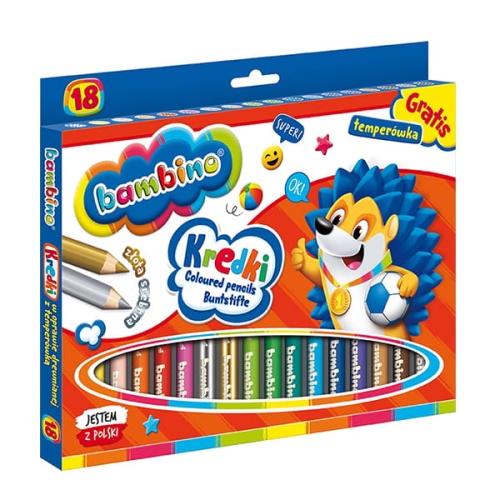 Kredki BAMBINO w oprawie drewnianej z temperówką - 18 kolorów.jpg