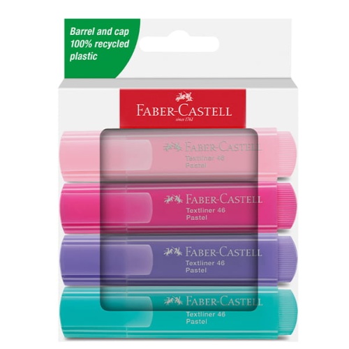 Zestaw zakreślaczy Faber Castell Textliner 1546 Pastel - 4 kolory.jpg