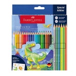 Kredki ołówkowe FABER-CASTELL COLOUR GRIP 2001 DINO 18 kolorów + 6 kolorów