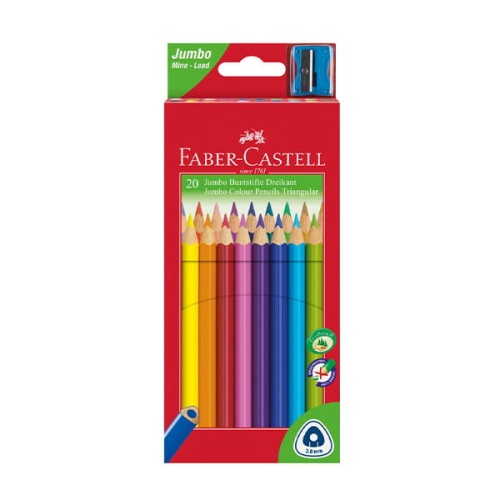 Kredki ołówkowe FABER-CASTELL TRIANGULAR Junior + temperówka 20 kolorów.jpg