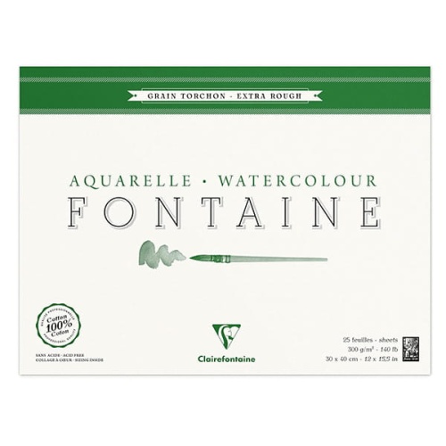 Blok do akwareli FONTAINE Clairefontaine - Torchon - 300g, 25ark, 30x40cm.jpg