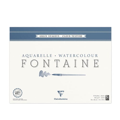 Blok do akwareli FONTAINE Clairefontaine - Grain Nuageux - 300g, 15ark, 36x48cm.jpg