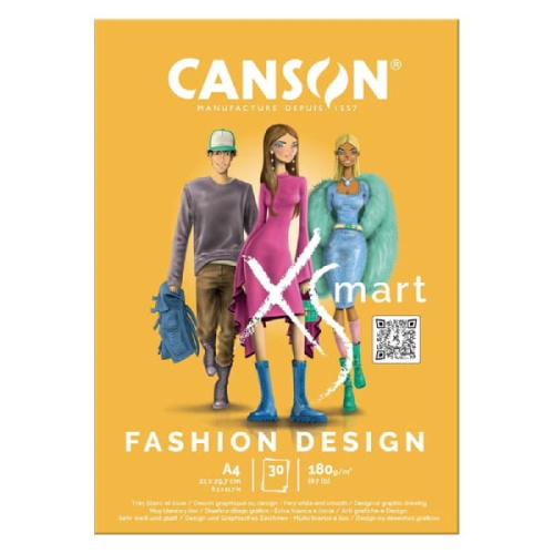Szkicownik, blok do rysunku Canson XSmart Fashion Design - 180g, 30ark, A4
