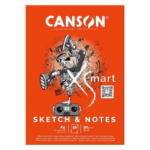 Szkicownik, blok do rysunku Canson XSmart Sketch & Notes - 90g, 50ark, A4