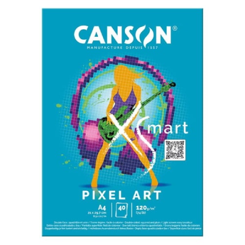 Szkicownik, blok do rysunku Canson XSmart Pixel Art - 120g, 40ark, A4 091346.731.jpg