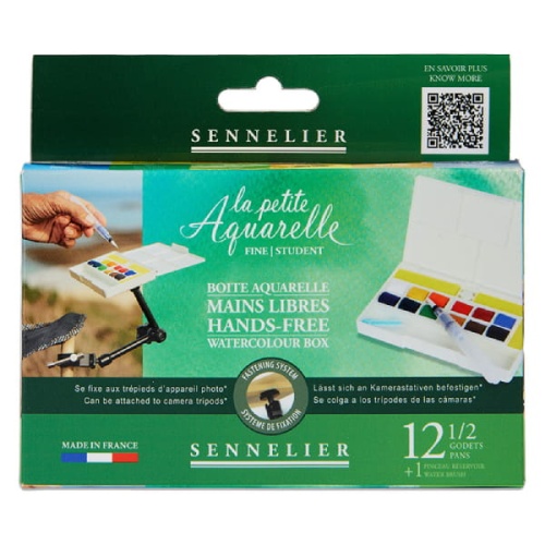 Farby akwarelowe w kostce La Petite Aquarelle Sennelier Hands - Free - 12 kolorów
