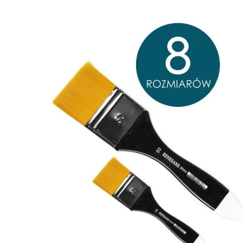 Pędzle syntetyczne Renesans 8044 krótkie trzonki