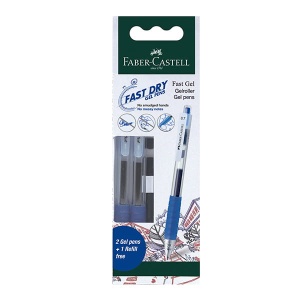 Zestaw długopisów żelowych Faber Castell Fast Gel -  2x niebieski + wkład 