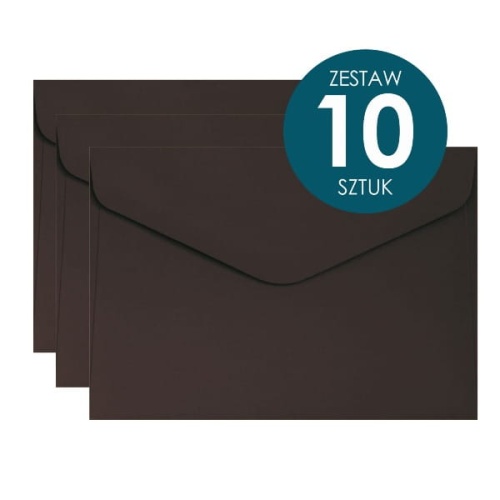Koperta Galeria Papieru C6, 114x162mm, Brązowa - 10 sztuk