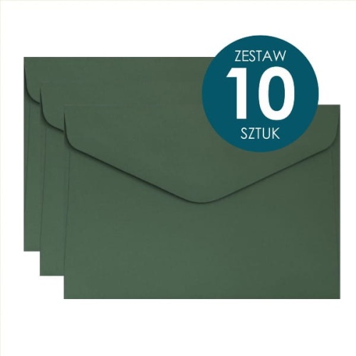Koperta Galeria Papieru C6, 114x162mm, Ciemna zielona - 10 sztuk