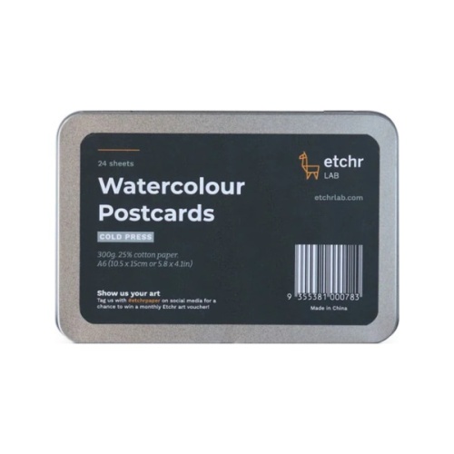Zestaw kart akwarelowych (pocztówki) Etchr Watercolour Postcards - 300g, 10,5x15cm cold press 24 kartki
