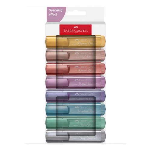 Zestaw zakreślaczy Faber Castell 1546 Metallic - 8 kolorów.jpg