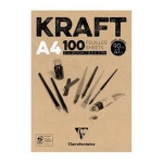 Blok rysunkowy Clairefontaine KRAFT - 90g, A4, 100ark.