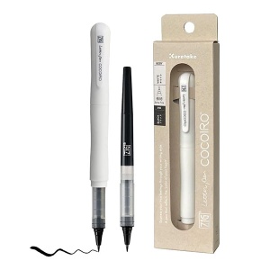 Flamaster do kaligrafii Kuretake ZIG Cocoiro Letter Pen White Body 01 - czarny wkład