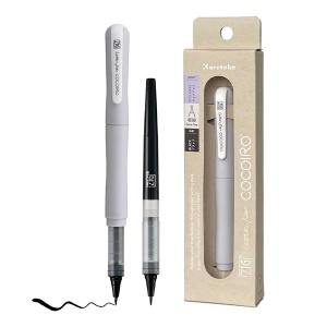 Flamaster do kaligrafii Kuretake ZIG Cocoiro Letter Pen Frog Grey Body 02 - czarny wkład