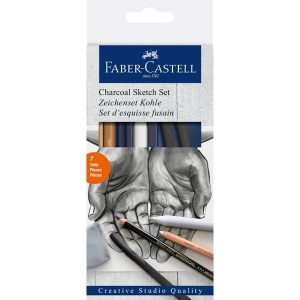 Zestaw do szkicowania Faber Castell Sketch Set -  6 sztuk (pastele + węgle) 