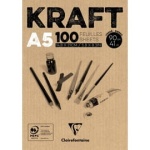 Blok rysunkowy KRAFT Clairefontaine - 90g, A5, 100ark.