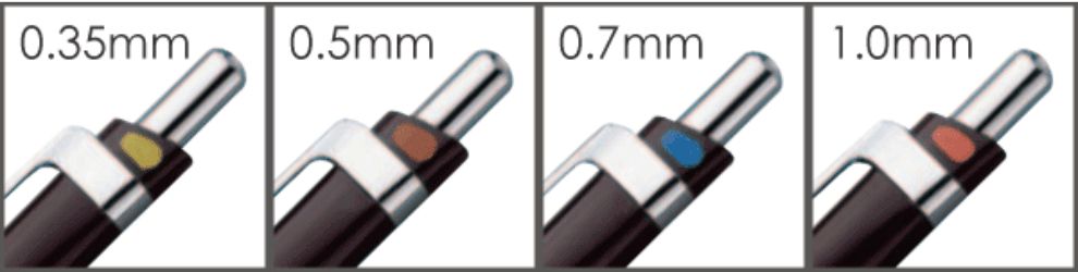 Rotring ołówki automatyczne Tikky III rozmiary